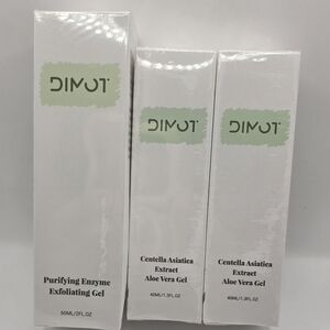 LOT OF 3 DIMOT FACIAL PRODUCTS 1PC EXFOLIATING GEL & 2PCS  ALOE VERA